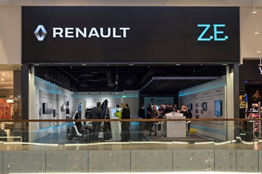 Point de vente Renault utilisant l'affichage dynamique