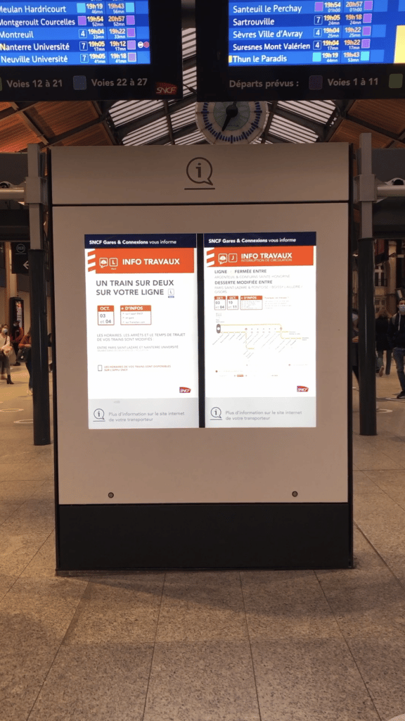 Affichage informatif digital chez la SNCF