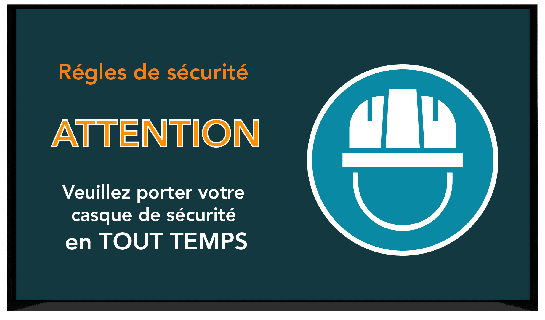 Exemple d'affichage dynamique dédié à la HSE dans le secteur d la logistique