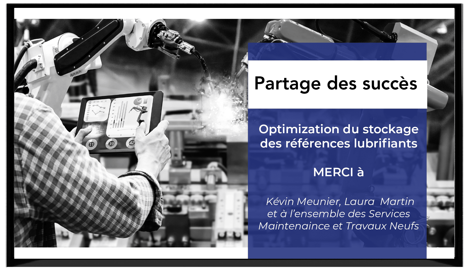 Exemple d'affichage dynamique dédié à la communication institutionnelle dans la logistique