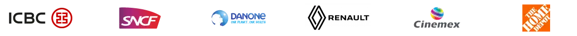 Logos des entreprises clientes du logiciel d'affichage numérique Media4Display